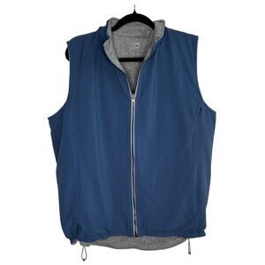Peter Millar Crown Sport Full Zip Reversible Vest Jacket Blue/Gray Men's Size L